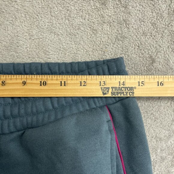 Puma Women's S Jogger Sweatpants Blue W/ Pink Stripes & Logo Cotton Blend - Picture 5 of 10